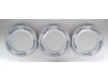 Antik halványkék szélű porcelán tányér 3 db