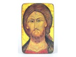Antik ikon másolat fatáblán krisztus arcképével