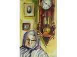R. Pap Piroska : Nagymama faliórával 1974