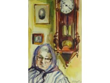 R. Pap Piroska : Nagymama faliórával 1974