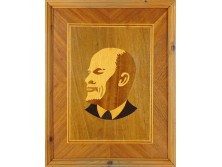 Régi Lenin portré intarziakép 47 x 37 cm