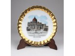 Aranyozott porcelán dísztányér Roma - San Pietro 11.5 cm
