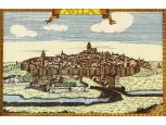 Avila spanyol város látkép keretezett offset 9 x 14 cm