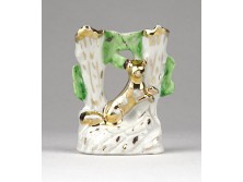 Antik rókás német mini porcelán ibolyaváza
