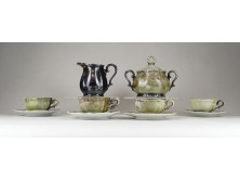 Antik Bareuther Bavaria 4 személyes porcelán kávéskészlet 