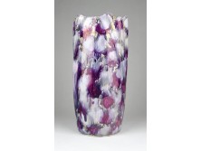 Régi art deco lila irizáló kerámia váza 22 cm