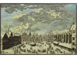 J. D. Haumann : Frankfurt főtér nyomtatott selyemkép 9x13 cm