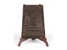 Pécsi székesegyház bronz fali dísz plakett 8.5 cm
