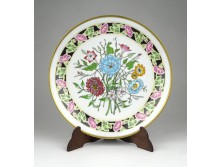 Régi virágdíszes jelzett Bavaria porcelán dísztányér 17 cm