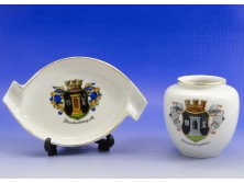 Címeres porcelán váza hamutál BLANKENBURG