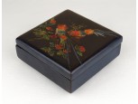Régi Vietnámi festett lakk doboz 10 x 10 cm