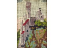 Régi gobelin fekete keretben 38 x 27 cm