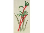 Régi keretezett kézimunka gobelin virág 45.5 x 31.5 cm