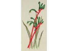 Régi keretezett kézimunka gobelin virág 45.5 x 31.5 cm