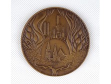 Algyői kőolaj és földgáztermelés bronzplakett emlékplakett