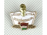 József Attila Olvasómozgalom zománcozott bronz kitűző KISZ