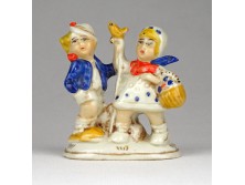 Régi kisméretű német porcelán figura - kislány pár 6 cm - Bertram jellegű