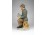 Kalapos úr és kislány jelzett porcelán szobor 20 cm