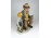 Kalapos úr és kislány jelzett porcelán szobor 20 cm