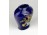 Régi aranyozott fácán díszes kobaltkék porcelán ibolyaváza 7.5 cm