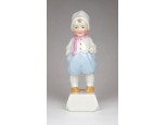 Régi orasz kék bugyogós porcelán baba figura 16 cm