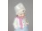 Régi orasz kék bugyogós porcelán baba figura 16 cm