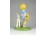 Régi kerámia kislány kiskecskével figura 11.5 cm
