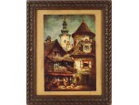 Antik vágható aranyozott faragott képkeret 28 x 22 cm