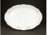 Aranyozott szélű fehér Zsolnay porcelán pecsenyés tál