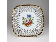 Iris aranyozott porcelán áttört kosár 15 cm