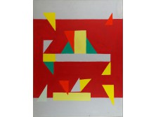 XX. századi magyar festő : Absztrakt kompozíció 70 x 90 cm