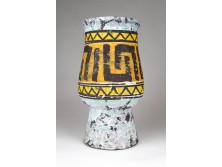 Retro jelzett mid century német Strehla iparművész kerámia váza 18 cm