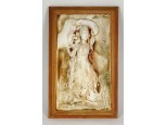 Keretezett művészi gipsz relief 39 x 25 cm