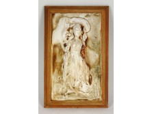 Keretezett művészi gipsz relief 39 x 25 cm