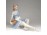 Galambot etető Drasche porcelán nő figura 18.5 CM