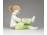 Jelzett Aquincum porcelán kislány figura