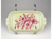 Vajszínű nagyméretű Hollóházi porcelán hamutál 17 cm