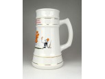 Tűzoltó porcelán söröskorsó 21 cm