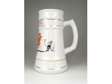 Tűzoltó porcelán söröskorsó 21 cm