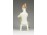 Régi Aquincum porcelán kislány figura macival 13.5 cm