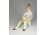Régi Aquincum porcelán kislány figura macival 13.5 cm