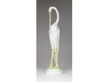 Hollóházi porcelán kócsag talapzaton 20 cm