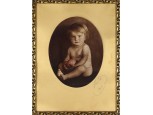 Régi keretezett gyermek gyerek csecsemő fotográfia 1932