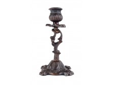 Bronzírozott fém gyertyatartó 16 cm