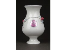 Régi jelzett fehér kisméretű porcelán váza 10 cm