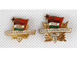 KISZ szocreál kitüntetés zománc kitűző pár