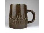 Retro mázas kerámia söröskorsó 13 cm
