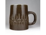 Retro mázas kerámia söröskorsó 13 cm