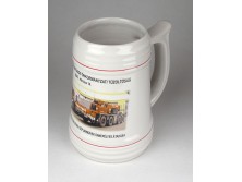 Tatabányai tűzoltó porcelán söröskorsó 16 cm