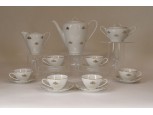 Jelzett cseh 6 személyes porcelán kávéskészlet